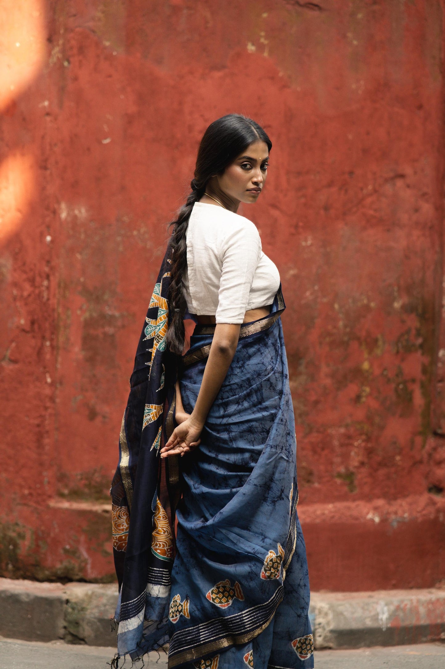 Batik Maheswari saree - Narmada- Jheelmeel