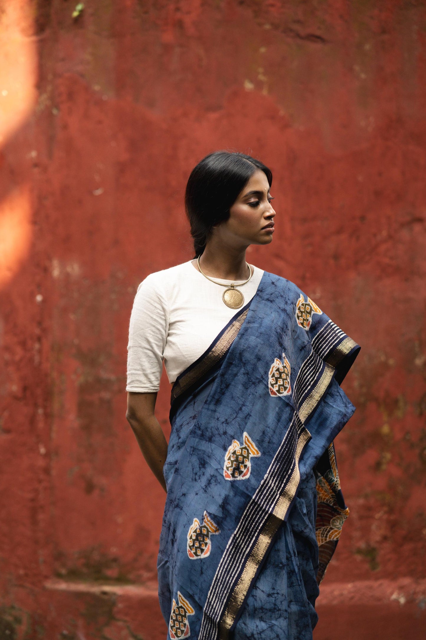 Batik Maheswari saree - Narmada- Jheelmeel