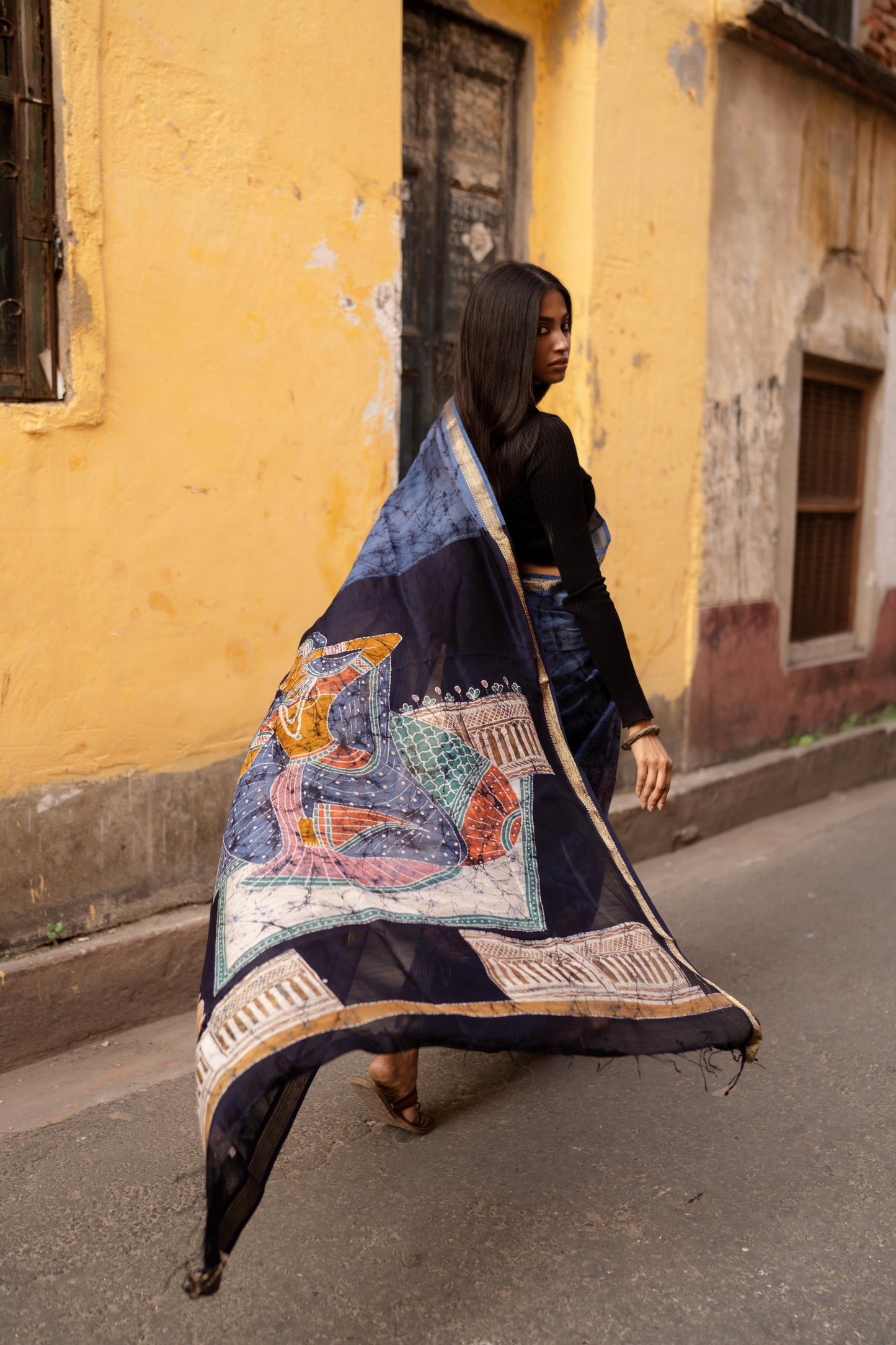 Batik Maheswari saree - Narmada- Ragni