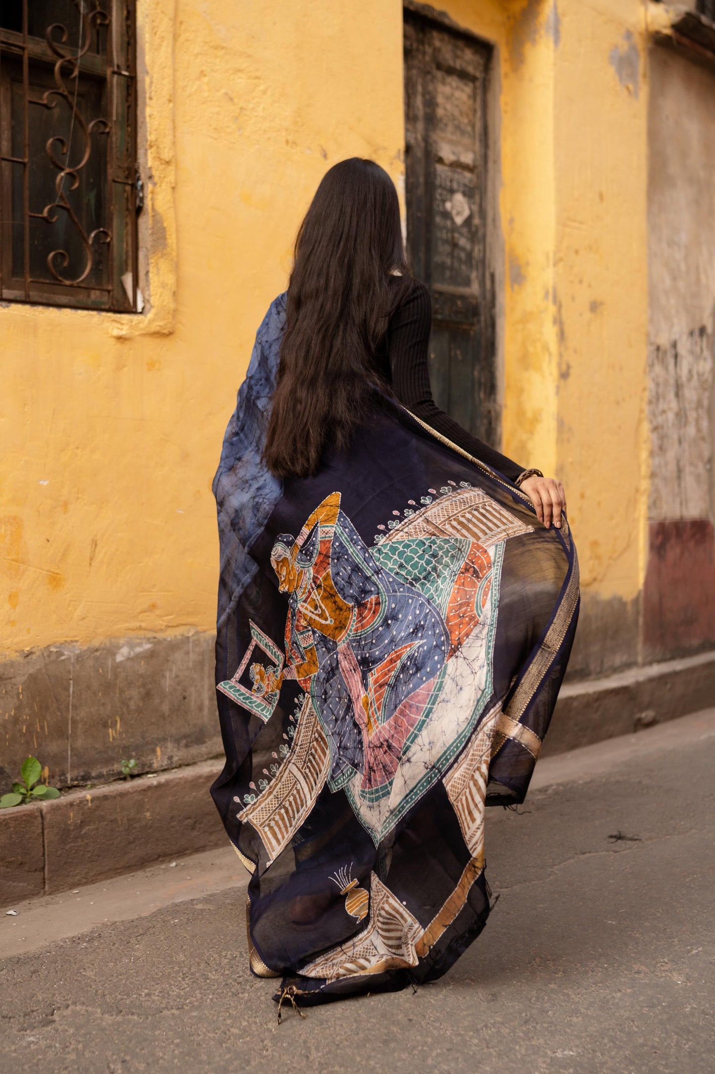 Batik Maheswari saree - Narmada- Ragni