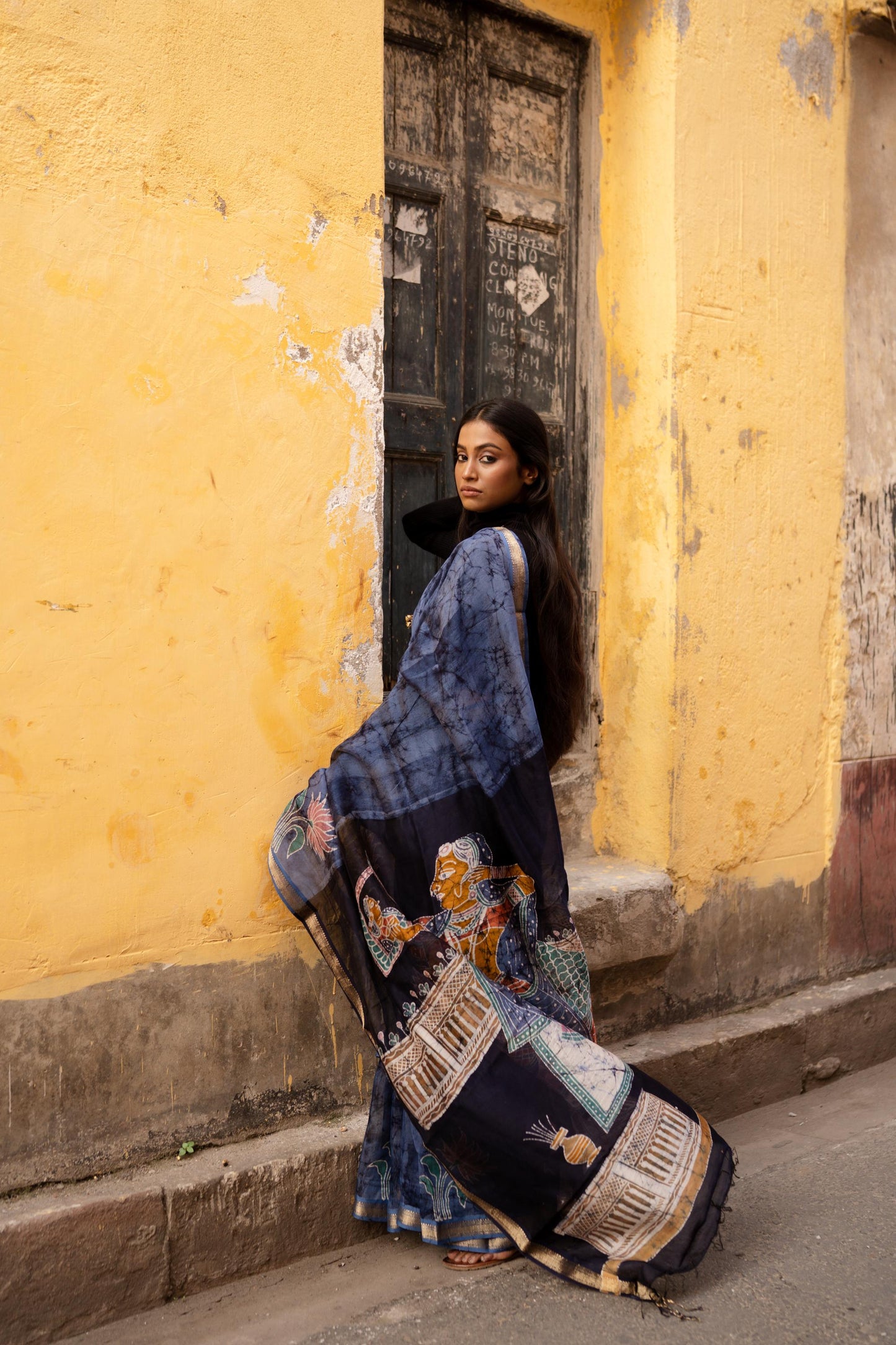 Batik Maheswari saree - Narmada- Ragni