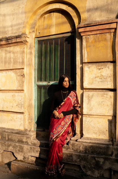 Batik Maheswari saree - Narmada- Manchali