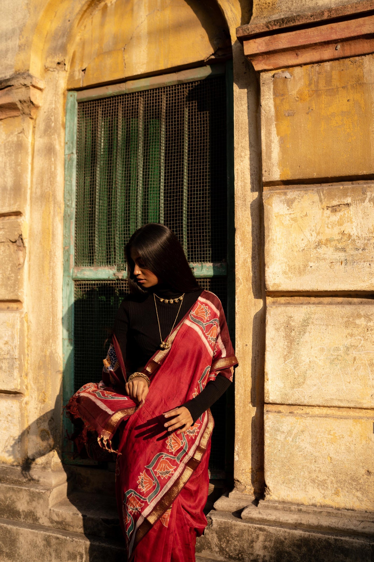 Batik Maheswari saree - Narmada- Manchali