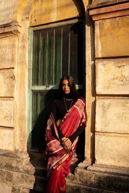 Batik Maheswari saree - Narmada- Manchali