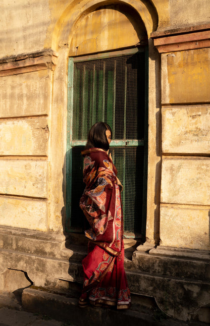 Batik Maheswari saree - Narmada- Manchali