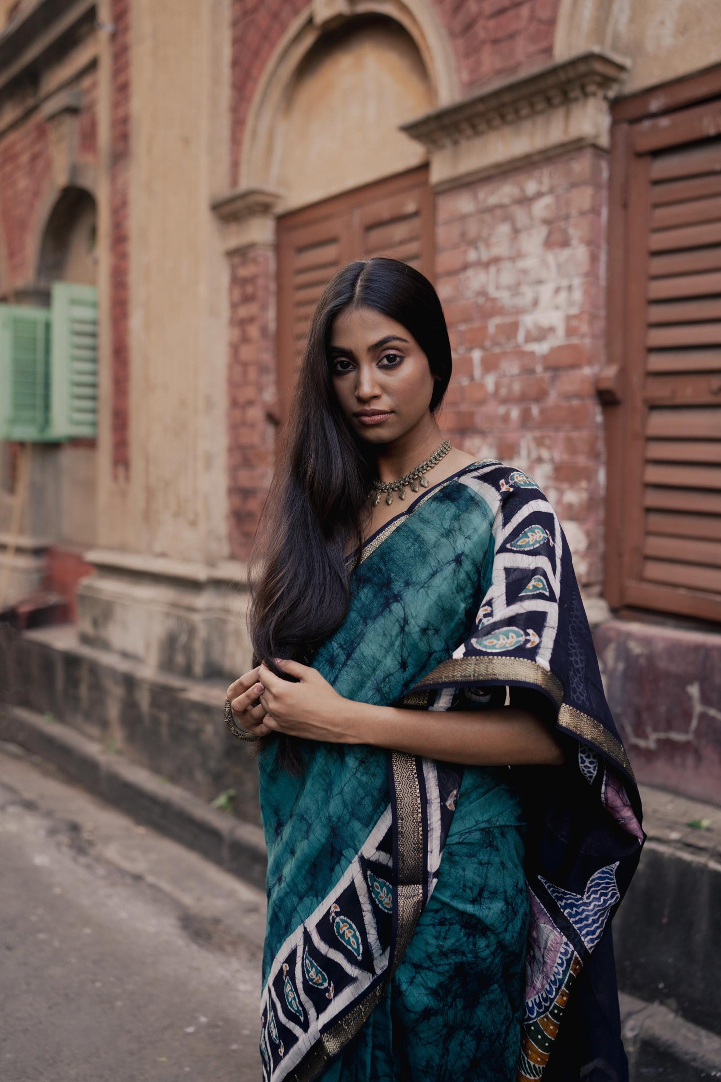 Batik Maheswari saree - Narmada- Mina