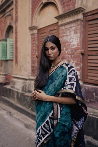 Batik Maheswari saree - Narmada- Mina