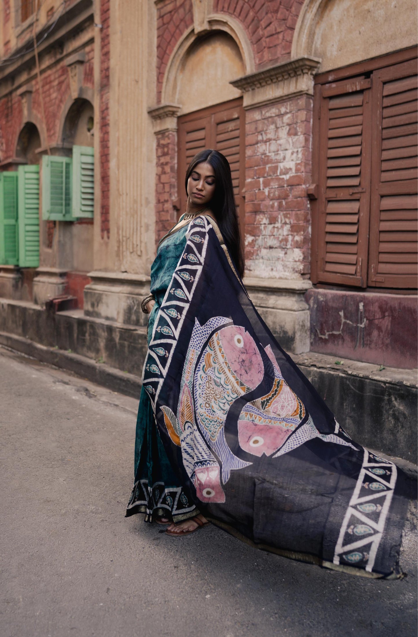 Batik Maheswari saree - Narmada- Mina