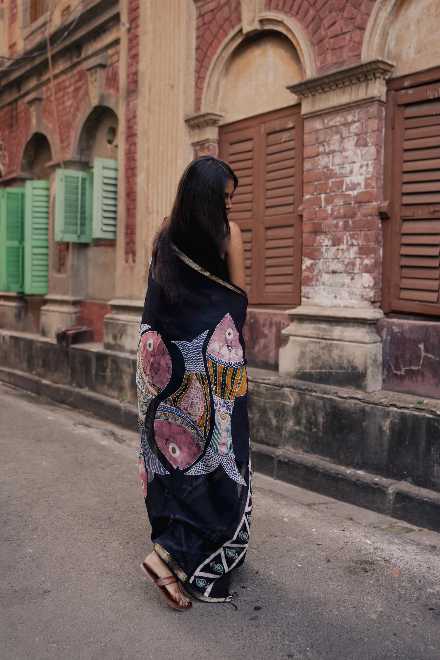 Batik Maheswari saree - Narmada- Mina