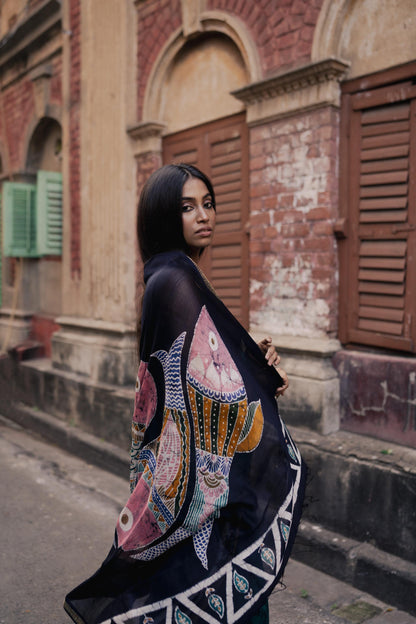 Batik Maheswari saree - Narmada- Mina