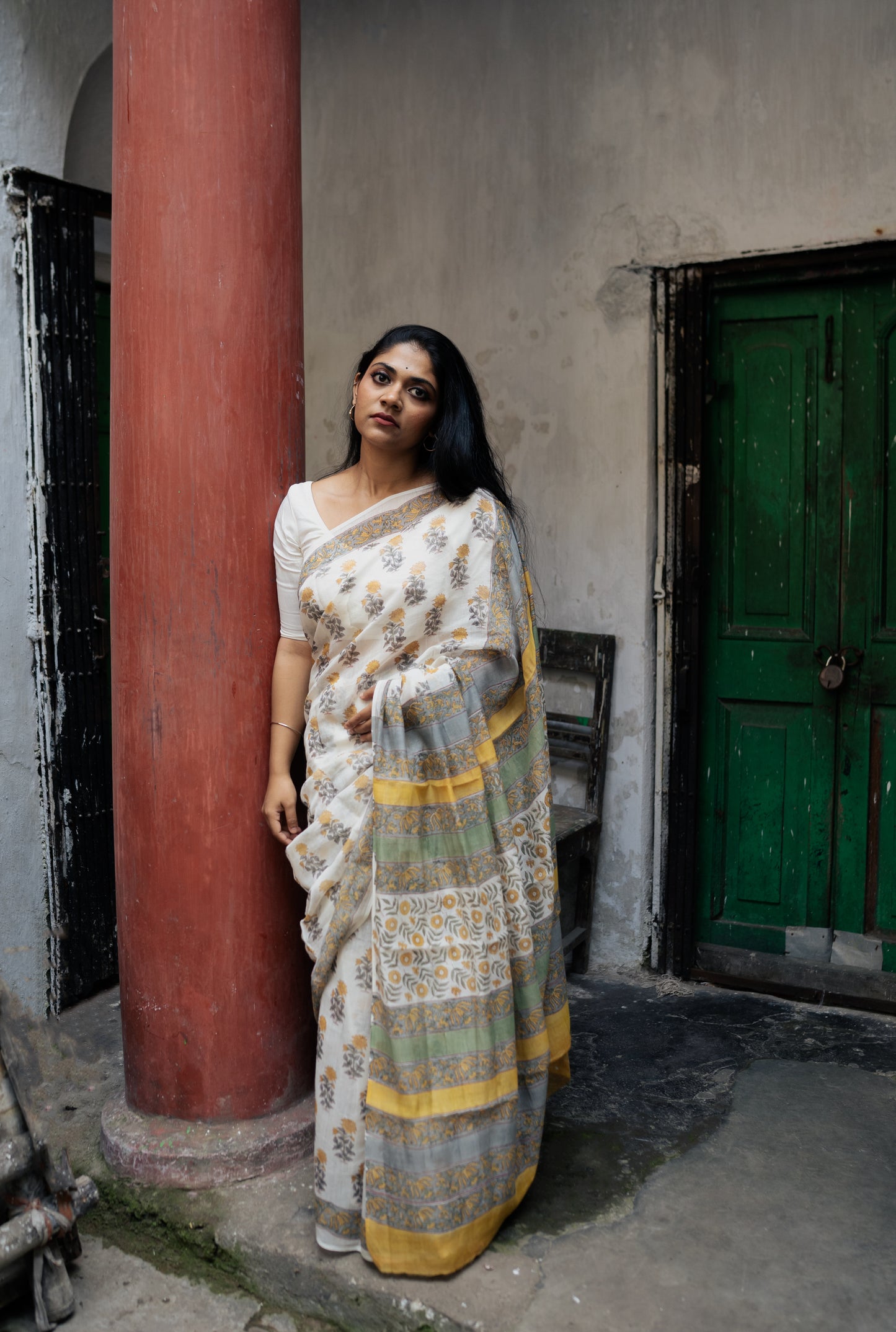 Evergreen printed Chander saree - Bagh - Dhoop