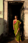 Seher - Green and Pink Gold Maheshwari Saree Kaisori