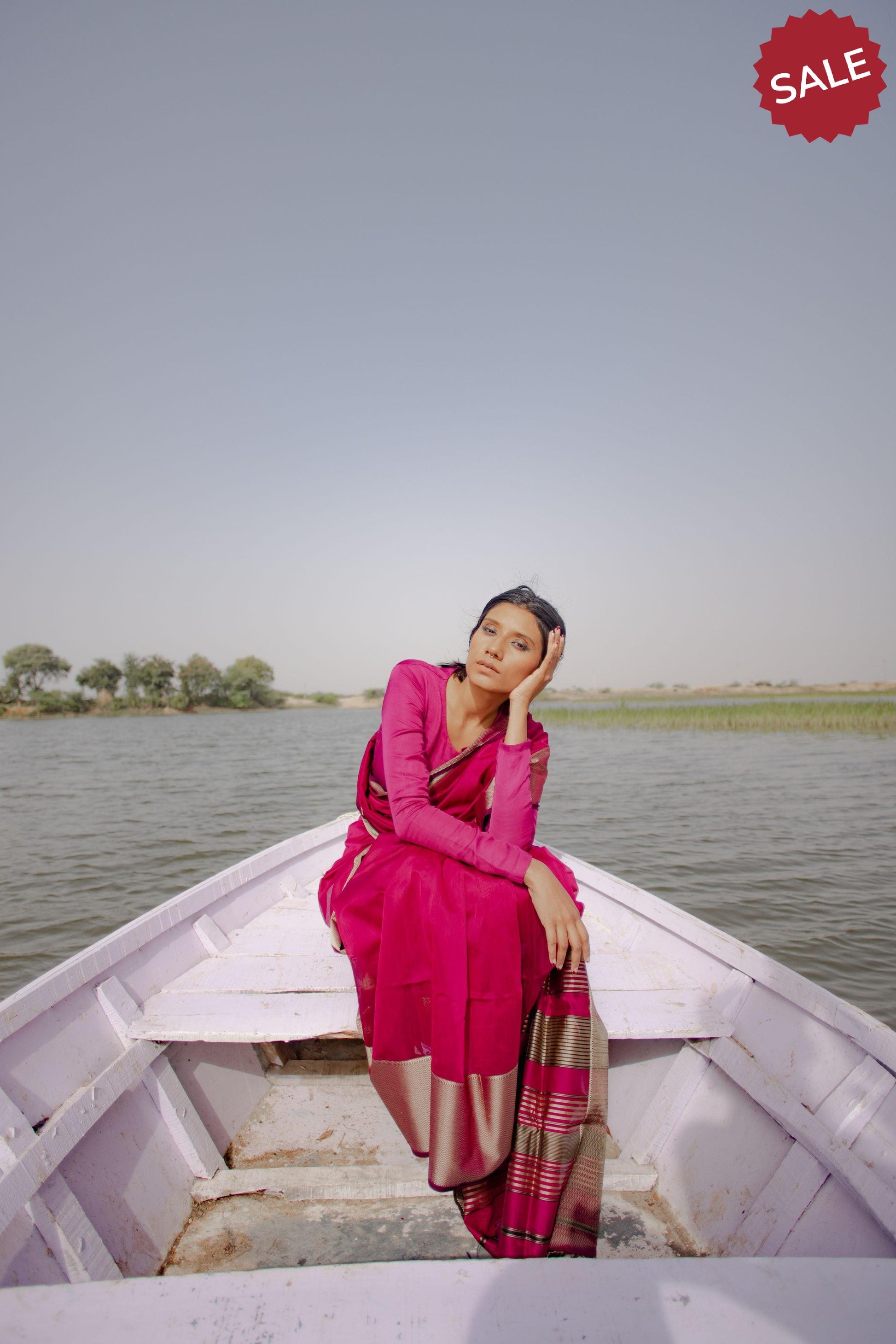 Seher - Royal Pink Maheshwari Saree Kaisori