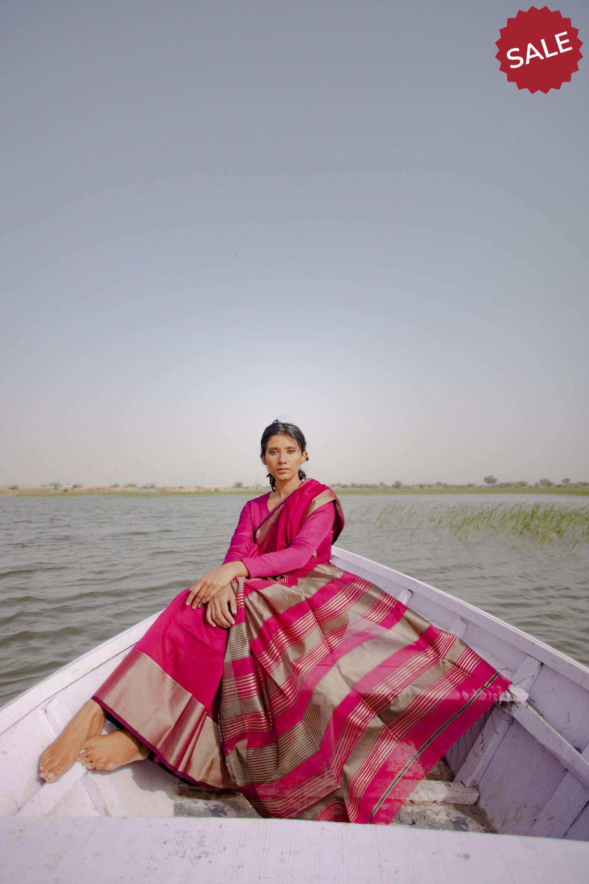 Seher - Royal Pink Maheshwari Saree Kaisori