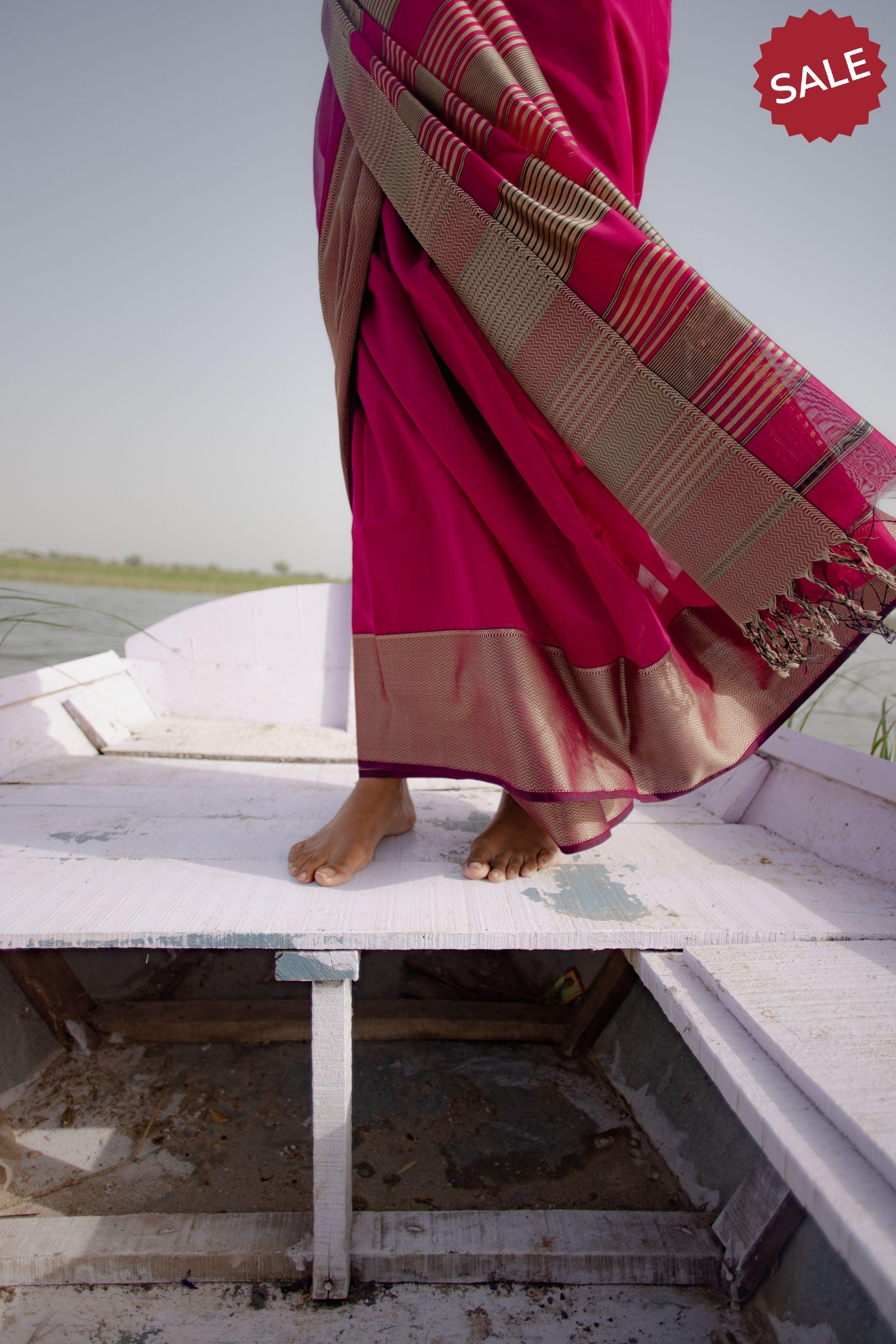 Seher - Royal Pink Maheshwari Saree Kaisori