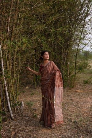 Sitara - Amber zari by cotton saree Kaisori