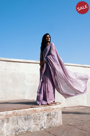 Sitara - Lavender zari by cotton saree Kaisori