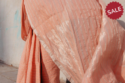 Sitara - Peach zari by cotton saree Kaisori