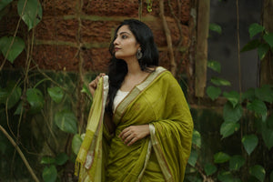 Sitara -light green zari by cotton saree Kaisori