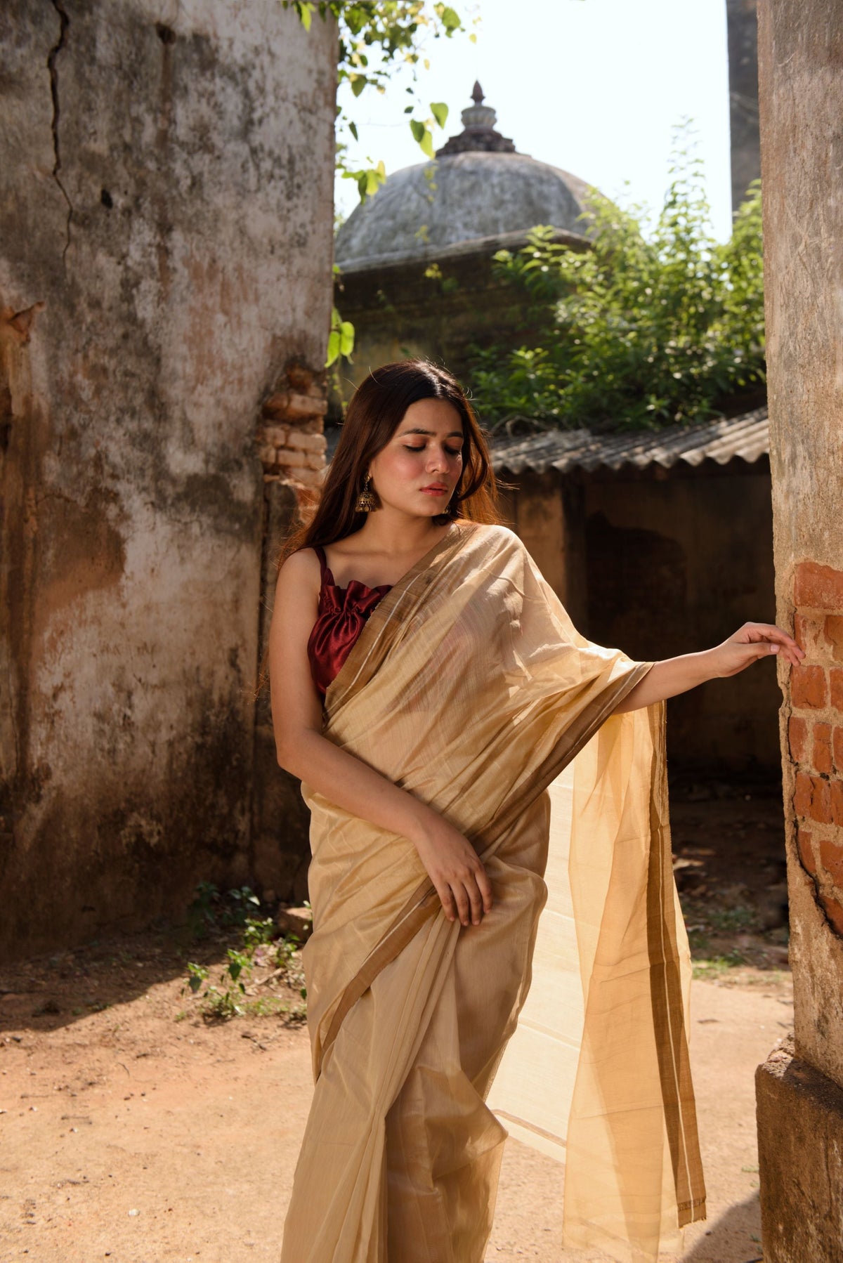 Utsav silk cotton saree - Dahlia Kaisori