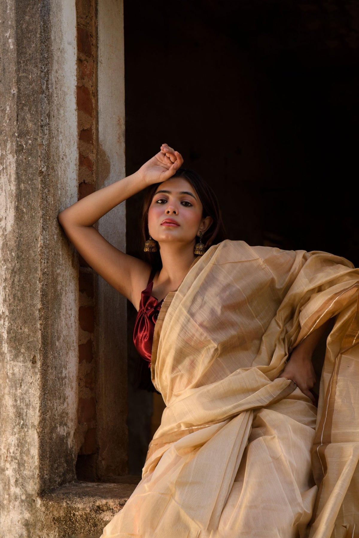 Utsav silk cotton saree - Dahlia Kaisori