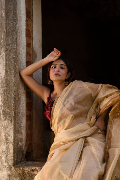 Utsav silk cotton saree - Dahlia Kaisori