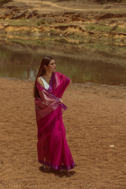 Utsav silk cotton saree - Gulabo Kaisori