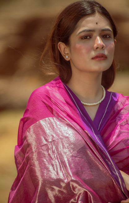 Utsav silk cotton saree - Gulabo Kaisori