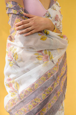 Kaisori Aira Kota pine hanblockprinted  Kota saree 010