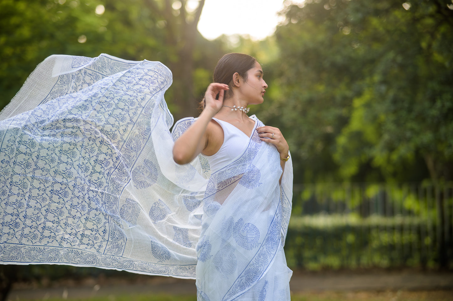 Evergreen printed Kota saree - Bagh- Gagan