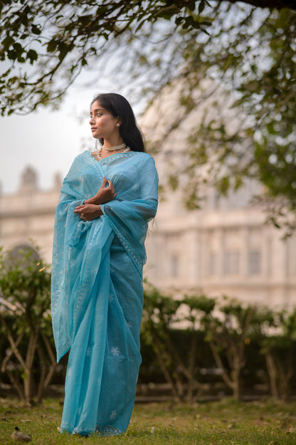 Kota Chikankari sarees - Meher - Siyahi