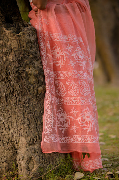 Kota Chikankari sarees - Meher - Anar