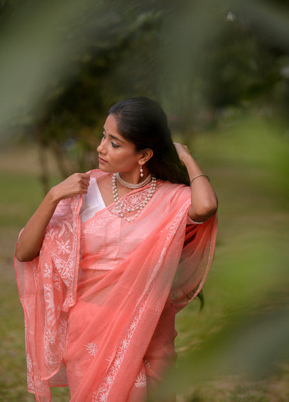 Kota Chikankari sarees - Meher - Anar