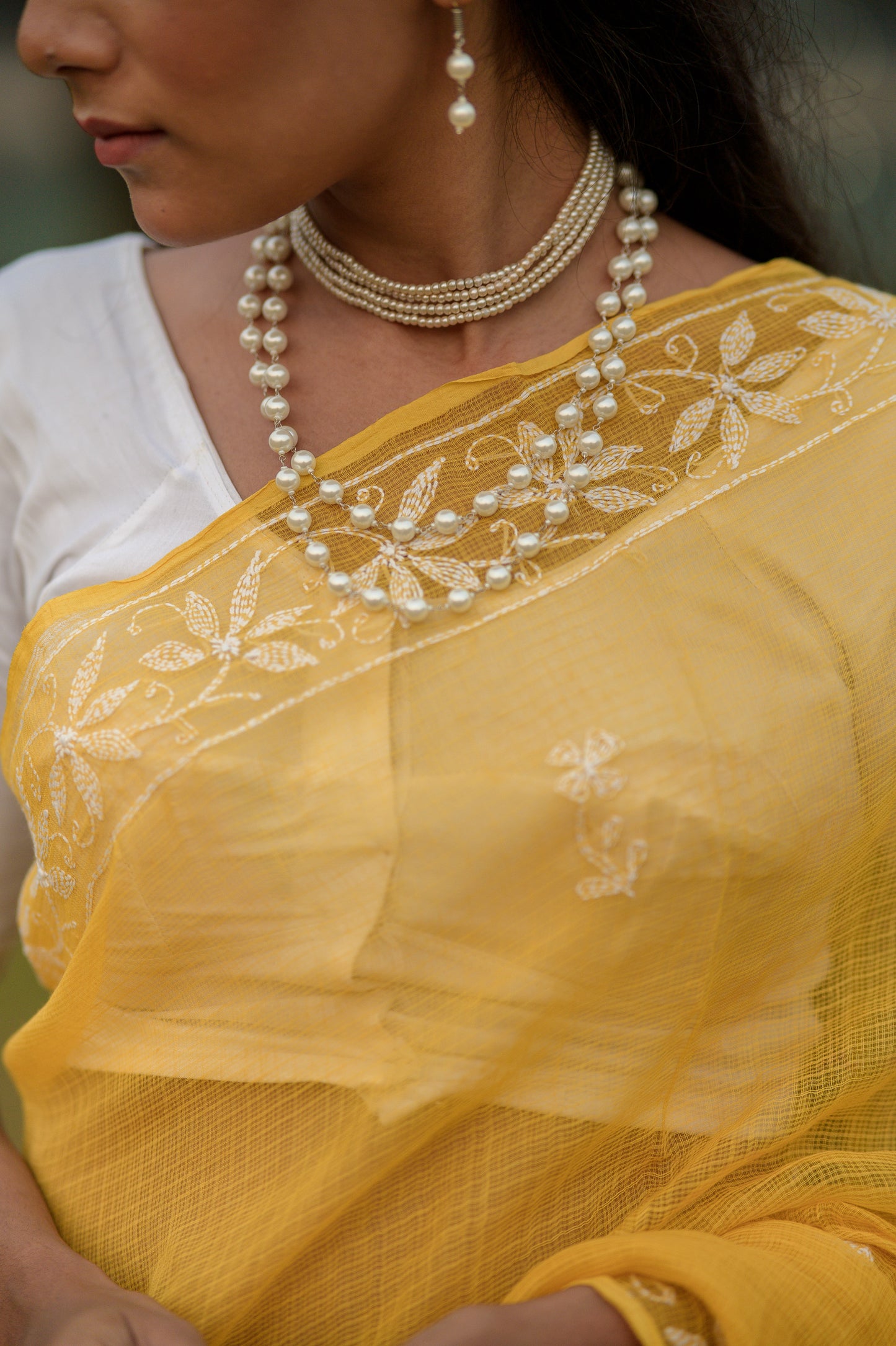 Kota Chikankari sarees - Meher - Basant