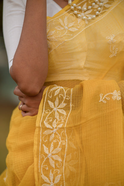 Kota Chikankari sarees - Meher - Basant