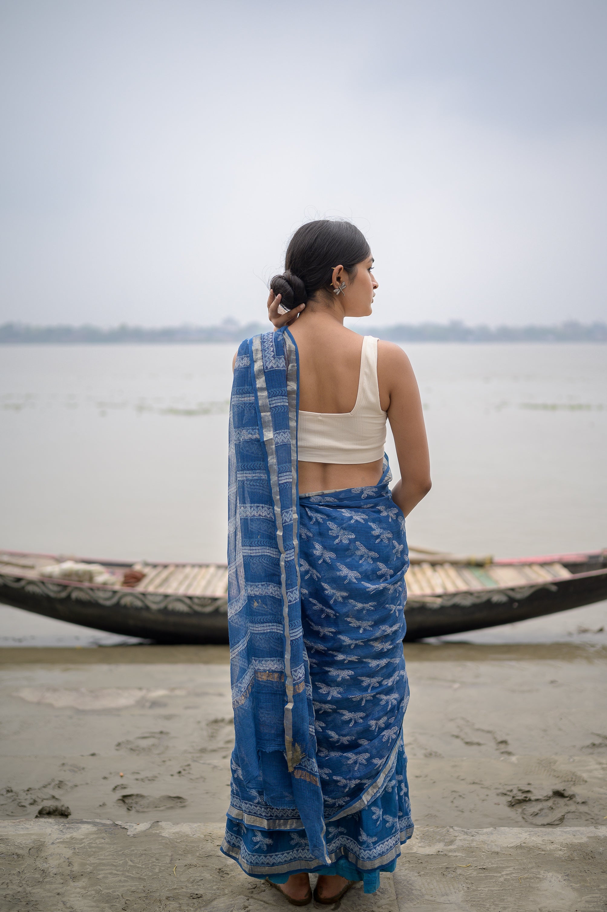 KaisorI Malhar Nirajala Kota blockprinted cotton silk saree